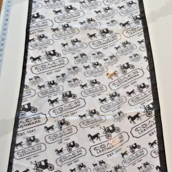NEW AUTHENTIC 2023 COACH LEATHERWARE 100% SILK SCARF SCARVE BLACK WHITE 60"X20" - Picture 14 of 14
